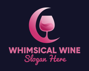 Pink Moon Cocktail logo design