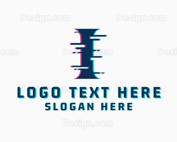 Cyber Glitch Letter I Logo