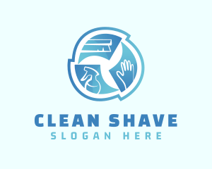 Blue Housekeeper Cleaning logo design