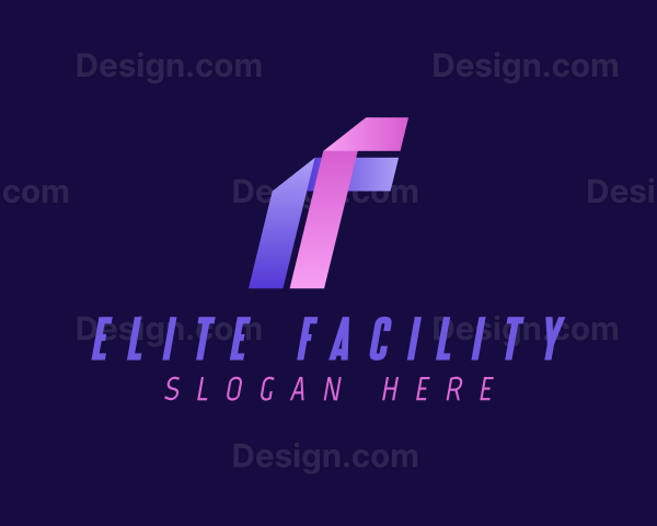 Ribbon Gradient Letter F Logo