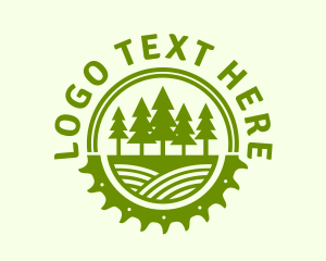 Sawmill Tree Lumber Badge logo