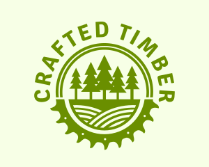 Sawmill Tree Lumber Badge logo design