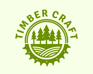 Sawmill Tree Lumber Badge logo design