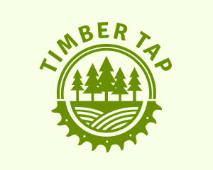 Sawmill Tree Lumber Badge logo design