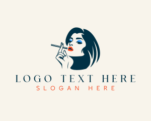 Adult Woman Smoking logo