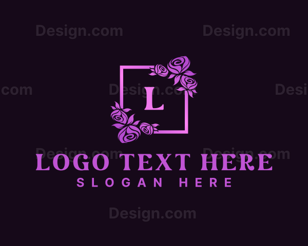 Rose Floral Frame Logo