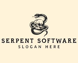 Serpent Snake Skull logo design