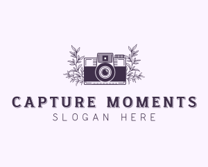 Camera Floral Photographer Logo