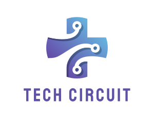Medical Tech Circuit Cross logo