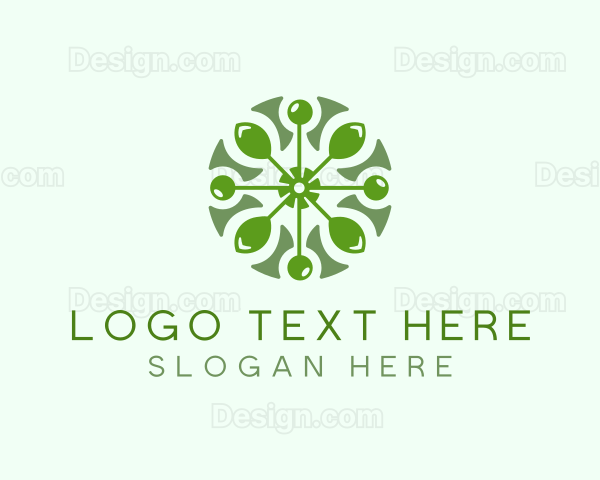 Circular Leaf Pattern Logo