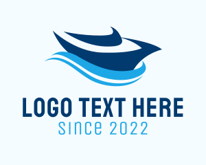 Sailing - Blue Sailing Speedboat logo design