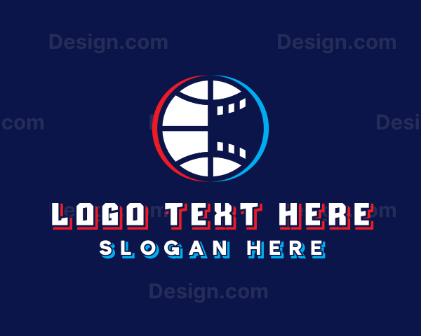 Glitchy Basketball  Sports Logo