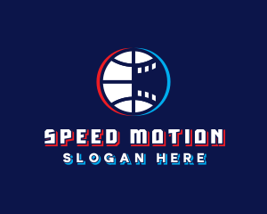 Glitchy Basketball  Sports logo design