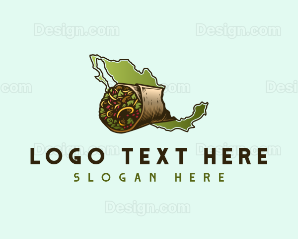 Mexican Burrito Dish Logo