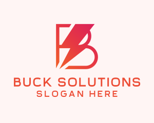 Electric Bolt Letter B  logo design