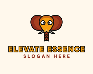 Cartoon Elephant Zoo Logo