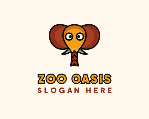 Cartoon Elephant Zoo logo design