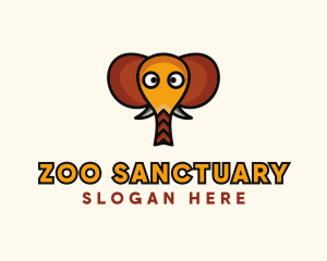 Cartoon Elephant Zoo logo design