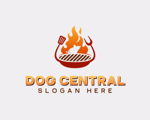 Roast Pig Grilling BBQ logo design