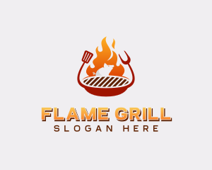 Roast Pig Grilling BBQ logo design