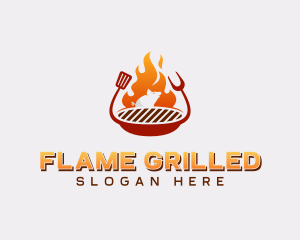 Roast Pig Grilling BBQ logo design