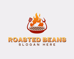 Roast Pig Grilling BBQ logo design