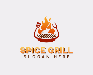 Roast Pig Grilling BBQ logo design