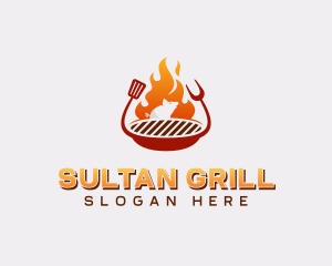 Roast Pig Grilling BBQ logo design