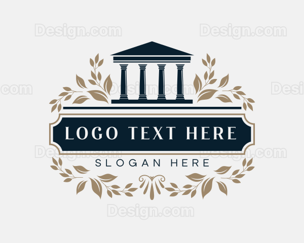 Greek Column Pillar Structure Logo