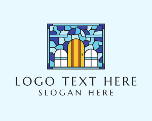 Decorative House Stained Glass logo