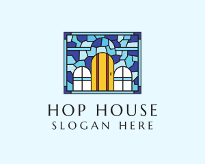 Decorative House Stained Glass logo design