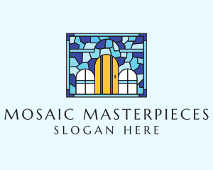 Decorative House Stained Glass logo design