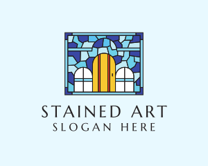 Decorative House Stained Glass logo design