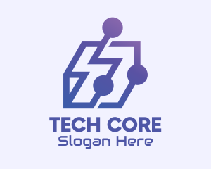 Purple Tech Company logo design