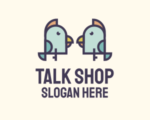 Twin Talking Birds logo design