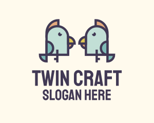 Twin Talking Birds logo design