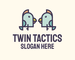 Twin Talking Birds logo design