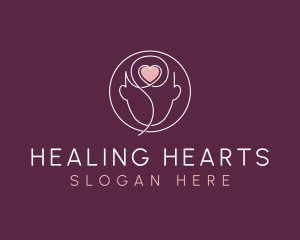 Mental Health Brain Heart logo design