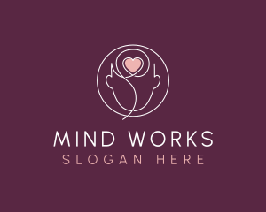 Mental Health Brain Heart logo design