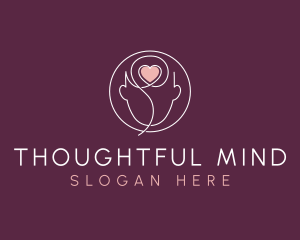 Mental Health Brain Heart logo design