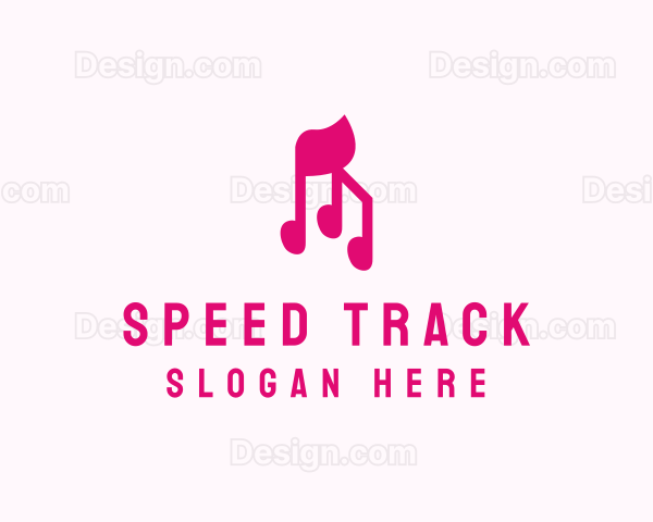 Pink Musical Notes Logo