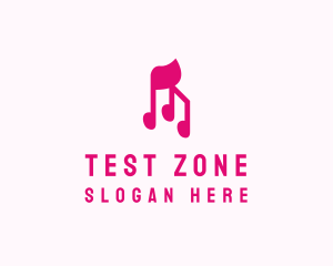 Pink Musical Notes Logo