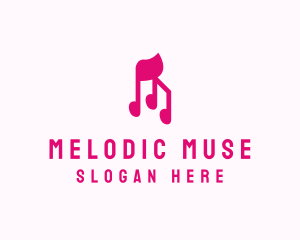 Pink Musical Notes logo design