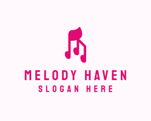 Pink Musical Notes logo design