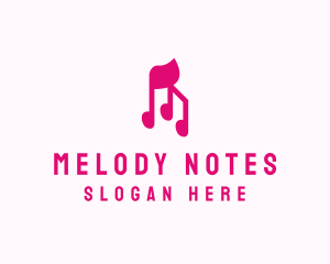 Pink Musical Notes logo design