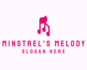 Pink Musical Notes logo design