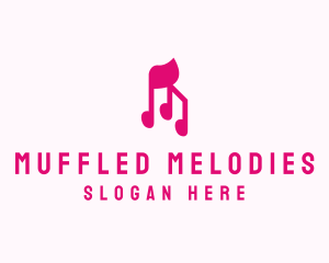 Pink Musical Notes logo design