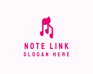 Pink Musical Notes logo design