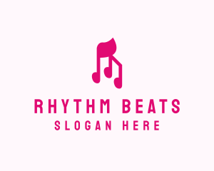 Pink Musical Notes logo design