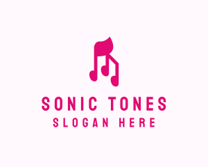 Pink Musical Notes logo design